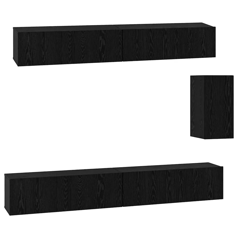 Meuble TV mural 3 pcs 100 x 30 x 30 cm Chêne noir - 2