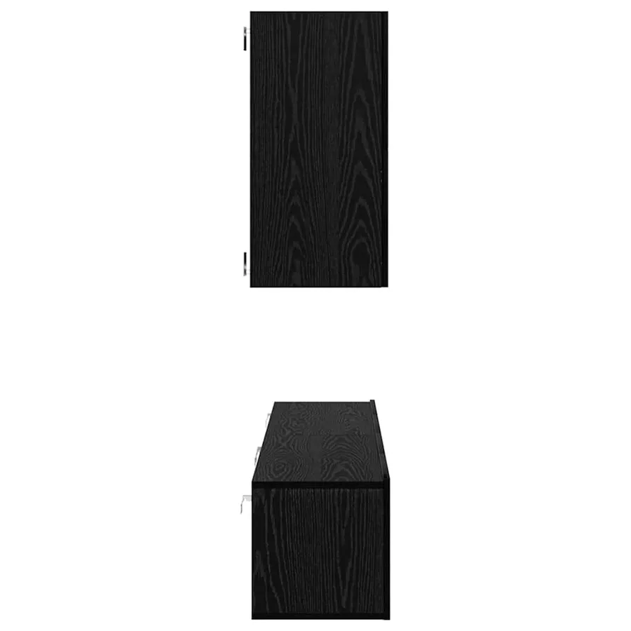 Meuble TV mural 3 pcs 100 x 30 x 30 cm Chêne noir - 9