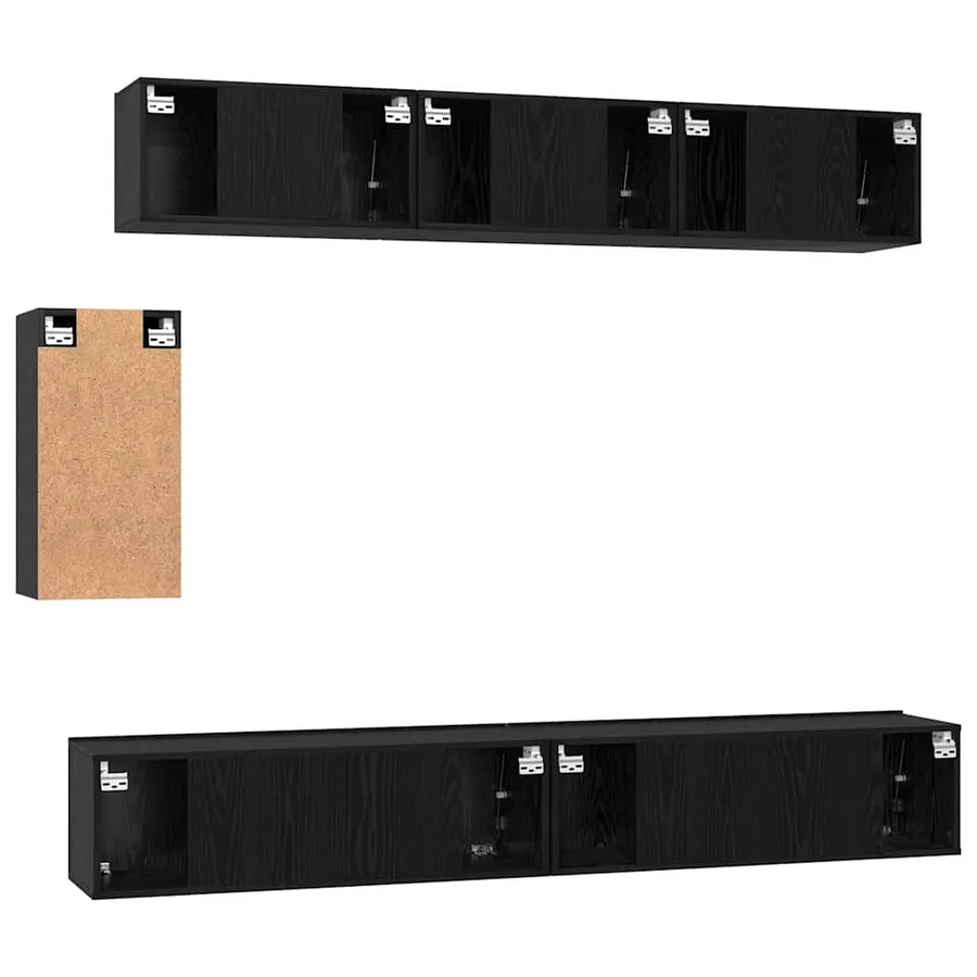Ensemble meuble TV 6 pcs Chêne noir Bois d'ingénierie - 11