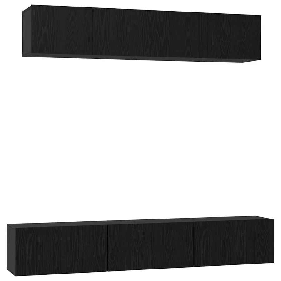 Ensemble meuble TV 6 pcs Chêne noir Bois d'ingénierie - 2