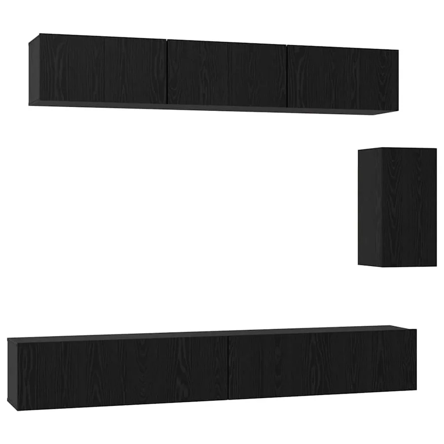 Ensemble meuble TV 6 pcs Chêne noir Bois d'ingénierie - 9