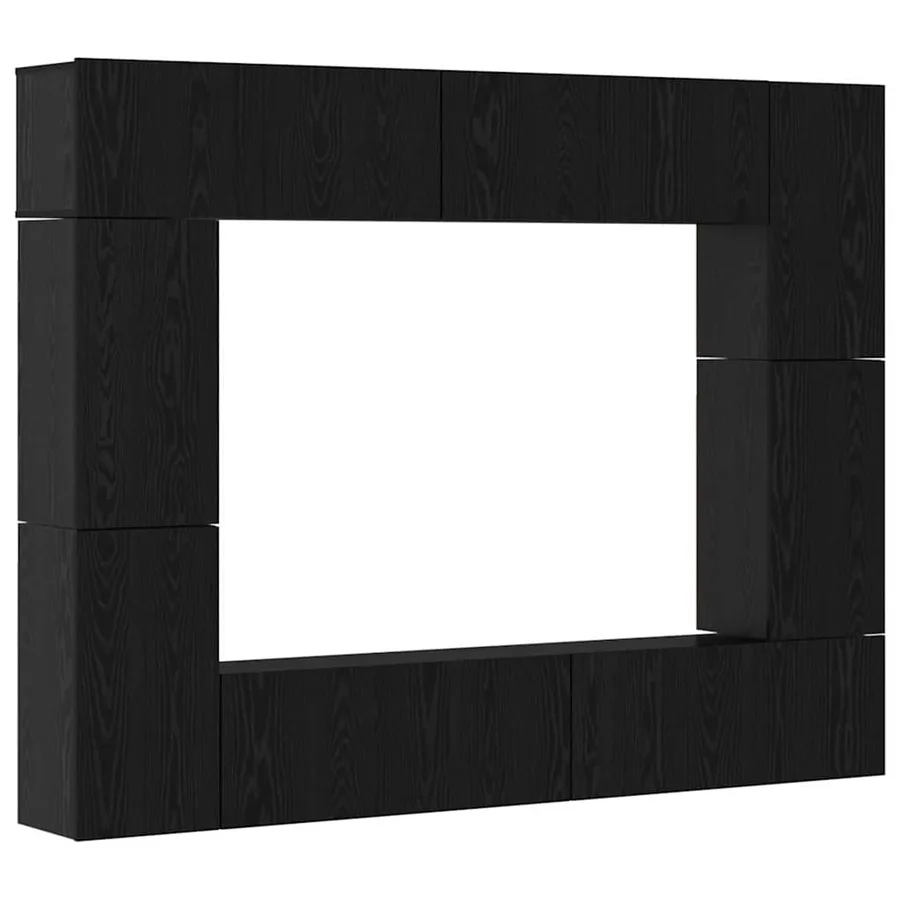 Ensemble meuble TV 8 pcs Chêne noir Bois d'ingénierie - 2
