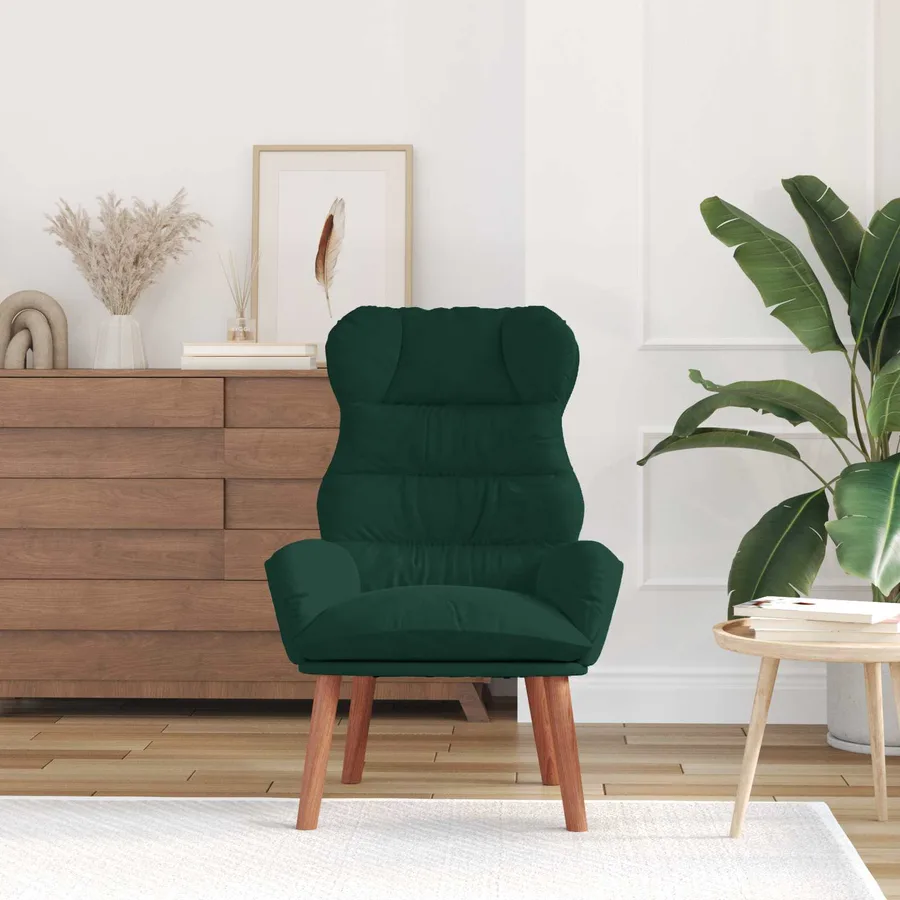 fauteuil Vert foncé 69 x 74 x 93 cm Velours - 3