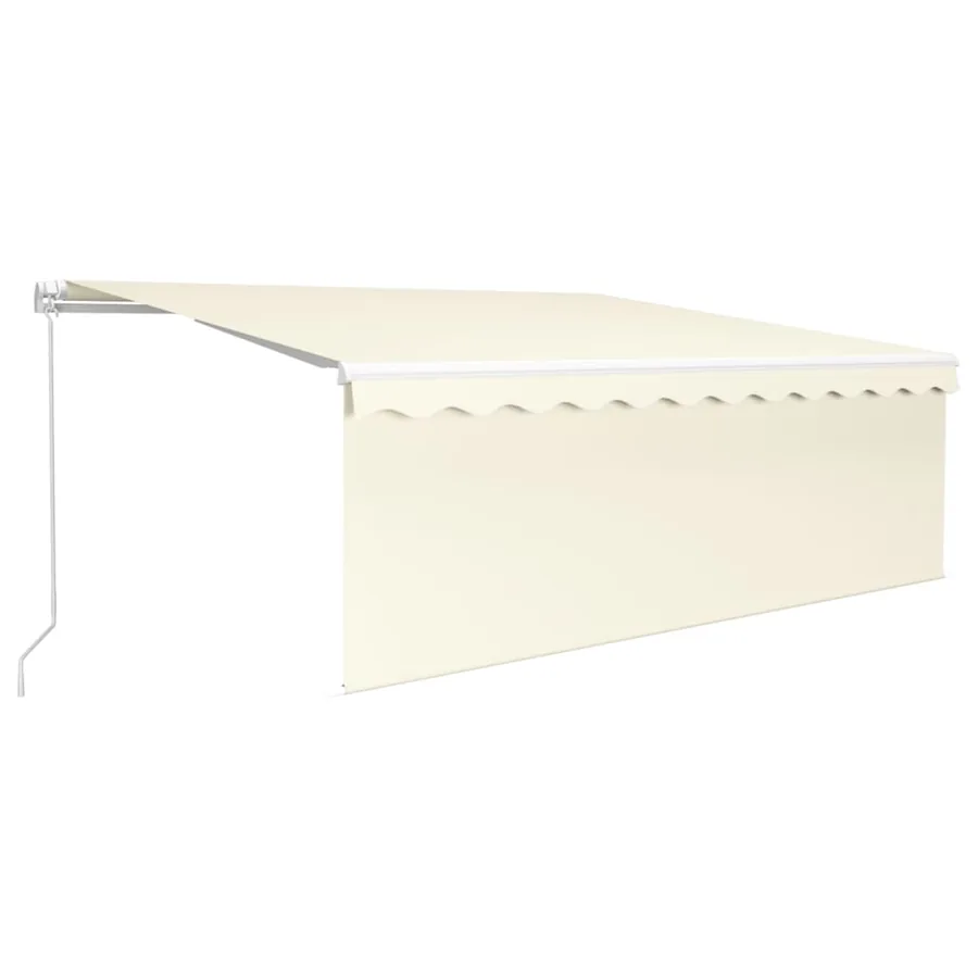 Auvent manuel rétractable avec store 4,5x3 m Crème - 2