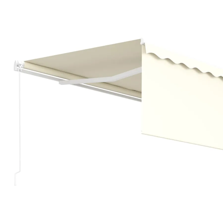 Manual retractable awning with blind 4.5x3 m cream - 4