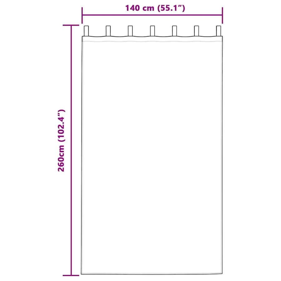 Rideau en Voile 2 pcs Couleur sable 260 x 140 cm Polyester - 8
