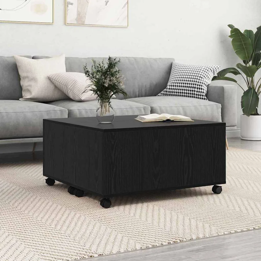 Table basse Chêne noir 75 x 75 x 38 cm Bois d'ingénierie