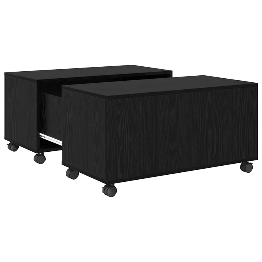 Table basse Chêne noir 75 x 75 x 38 cm Bois d'ingénierie - 2