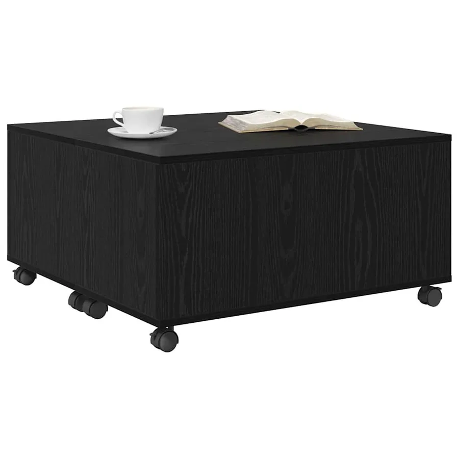 Table basse Chêne noir 75 x 75 x 38 cm Bois d'ingénierie - 3