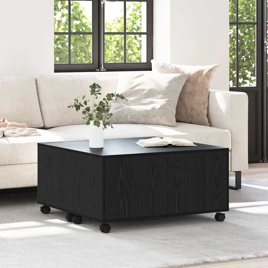 Table basse Chêne noir 75 x 75 x 38 cm Bois d'ingénierie - 4