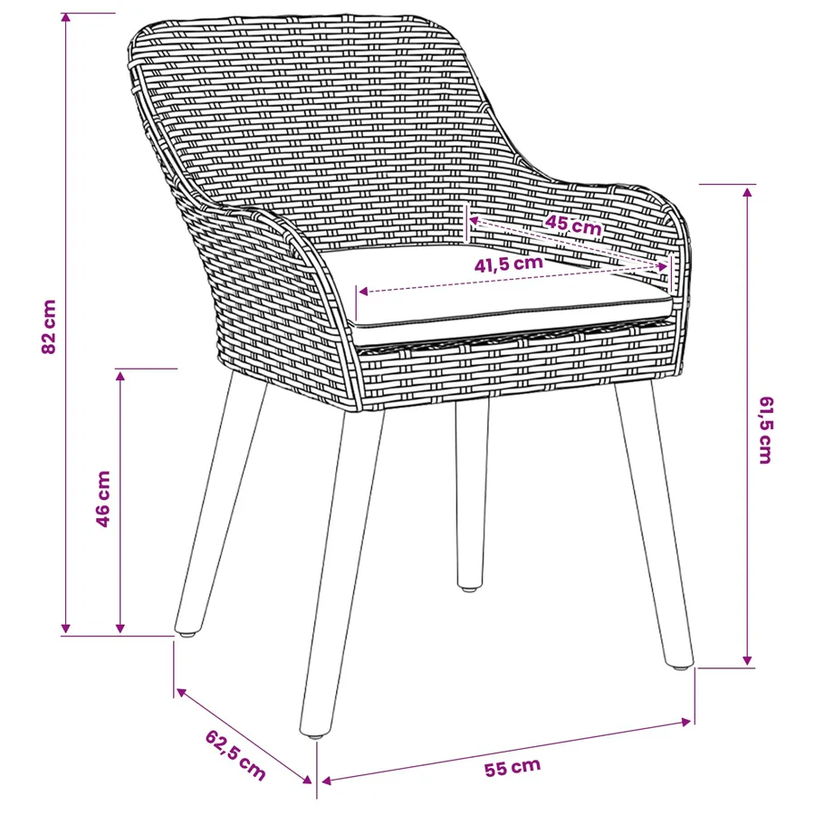 Ensemble de salle à manger pour jardin 5 pcs Gris clair - 4
