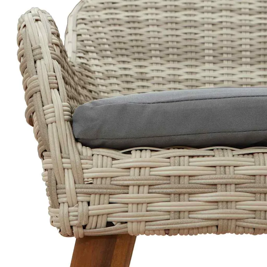 Ensemble de salle à manger pour jardin 7 pcs Gris clair - 8