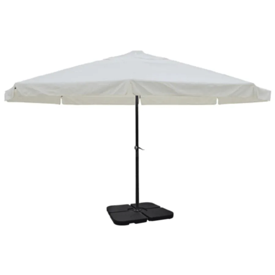 Parasol de jardin avec base portable aluminium blanc