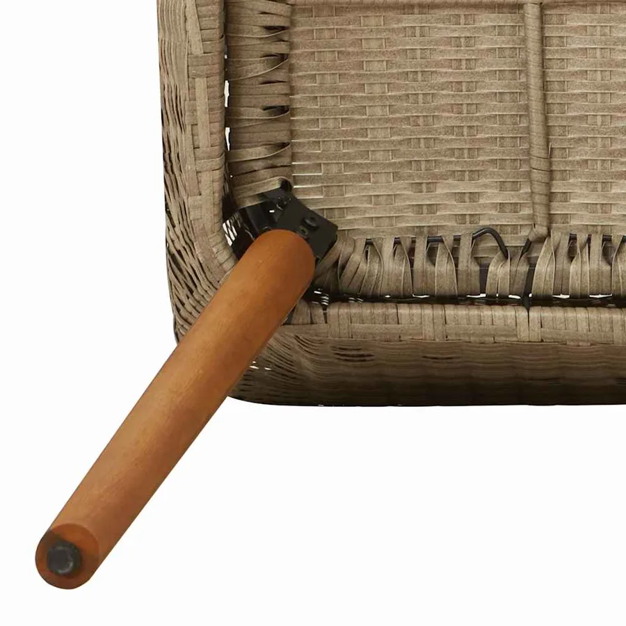 Ensemble de salle à manger pour jardin 7 pcs Beige polyrotin - 9
