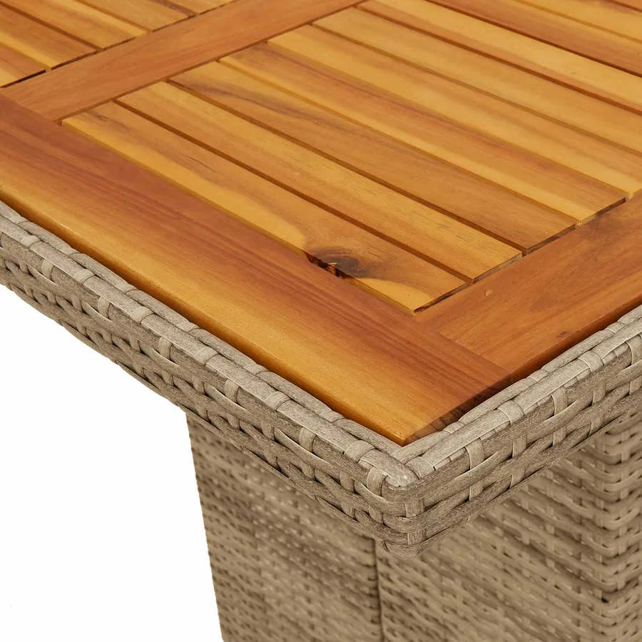 Ensemble de salle à manger pour jardin 7 pcs Beige polyrotin - 11