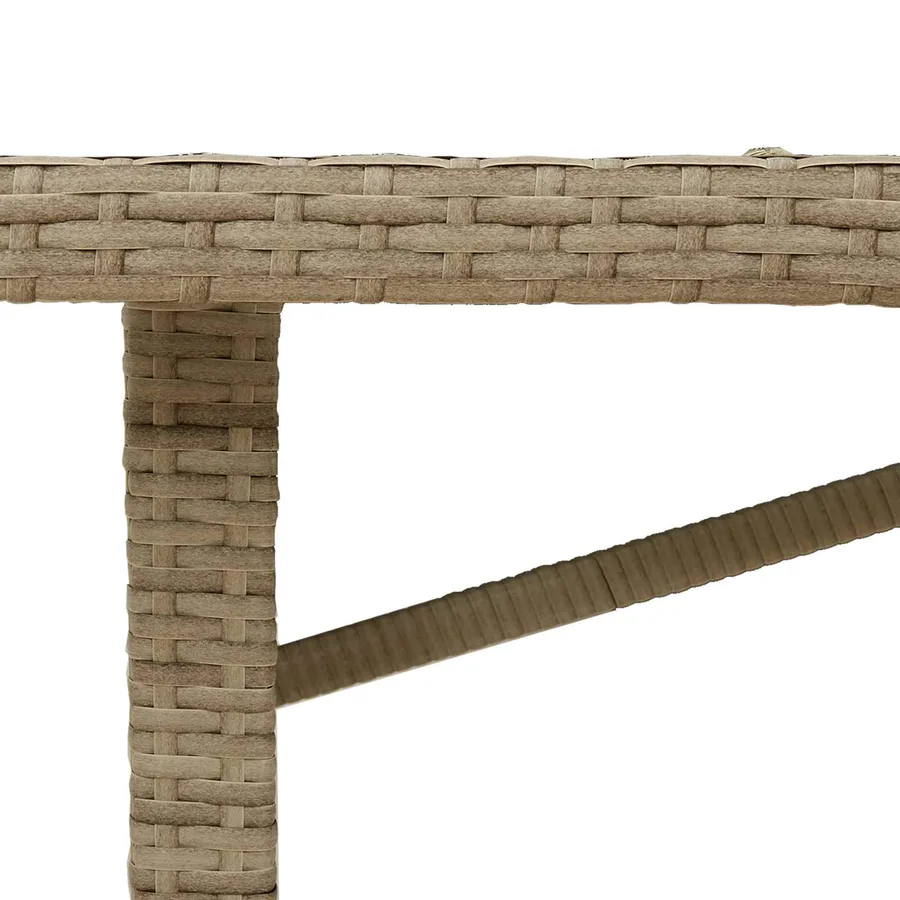 Ensemble de salle à manger pour jardin 7 pcs Beige polyrotin - 12