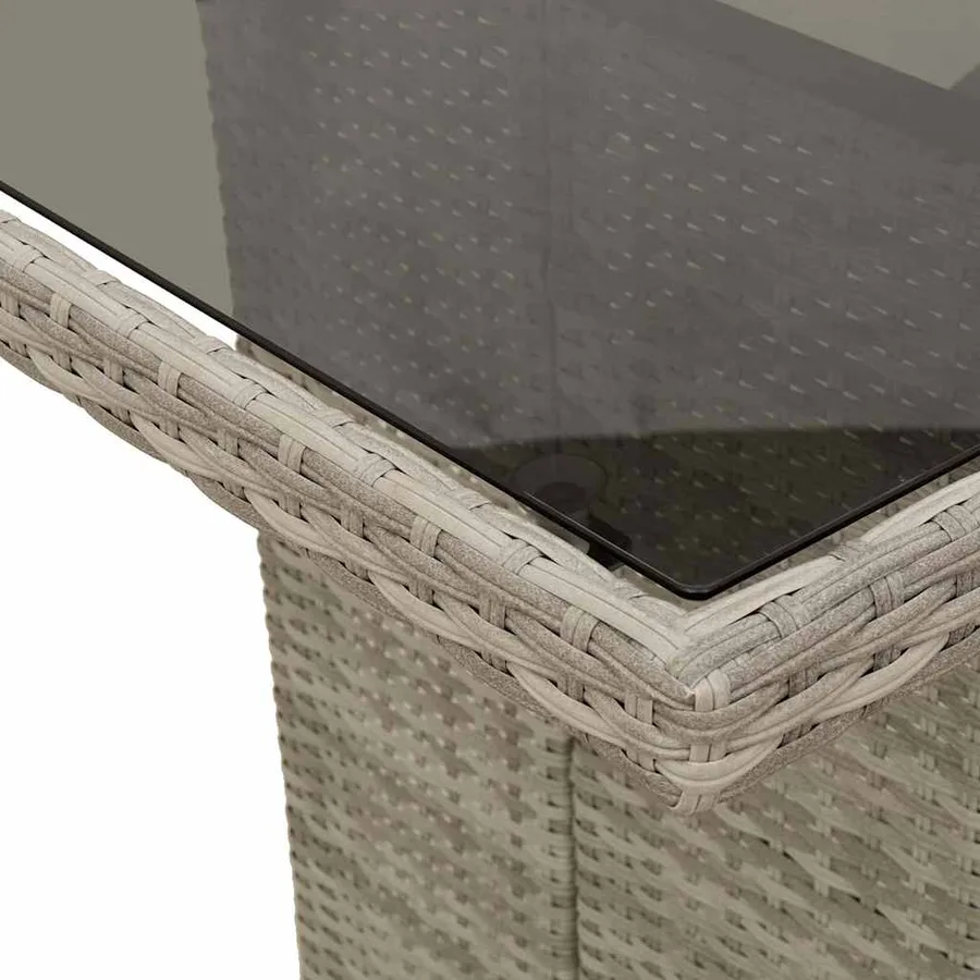 Ensemble de salle à manger pour jardin 7 pcs Gris clair - 11