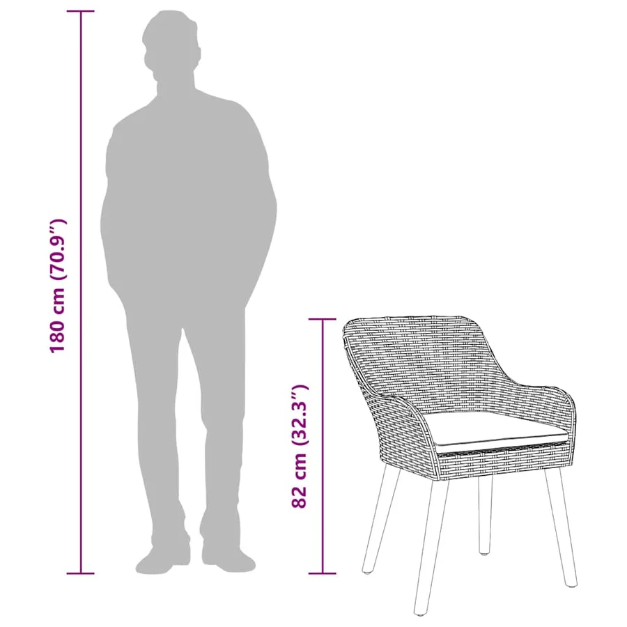 Ensemble de salle à manger pour jardin 7 pcs Gris clair - 16