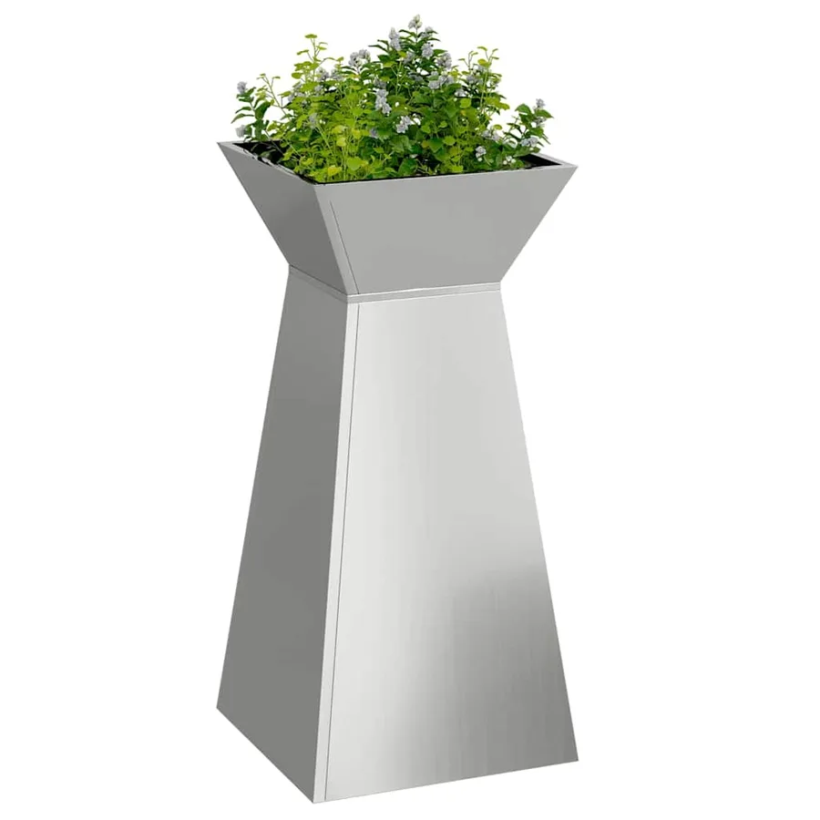 Jardinière à pilier 2 pc Argent 35 x 35 x 73 cm - 3