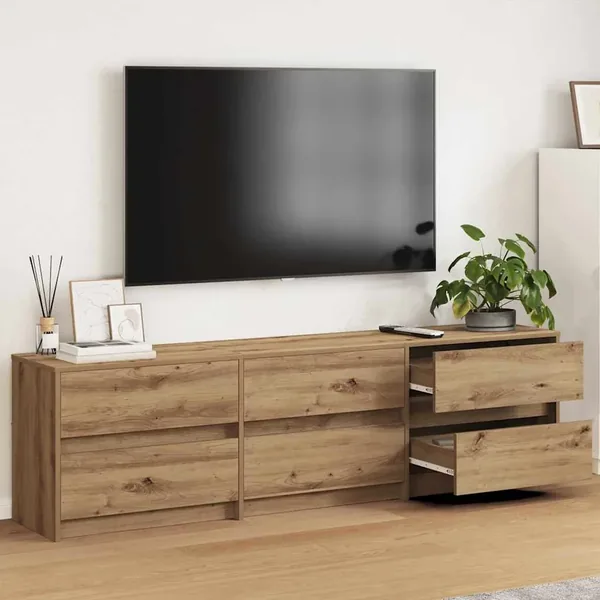 Unites TV 2 pcs Chêne artisanal Bois d'ingénierie