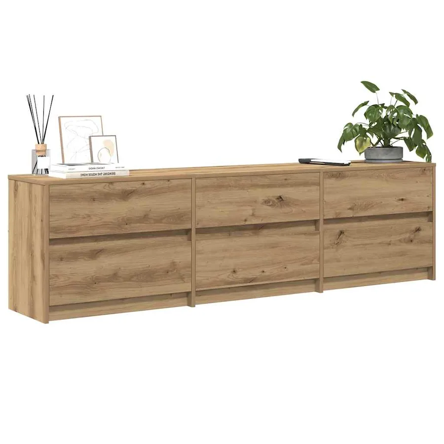 Unites TV 2 pcs Chêne artisanal Bois d'ingénierie - 3
