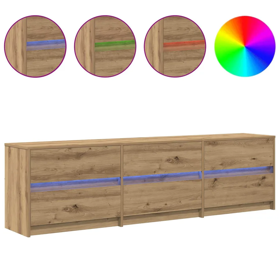 Unites TV 2 pcs Chêne artisanal Bois d'ingénierie - 4