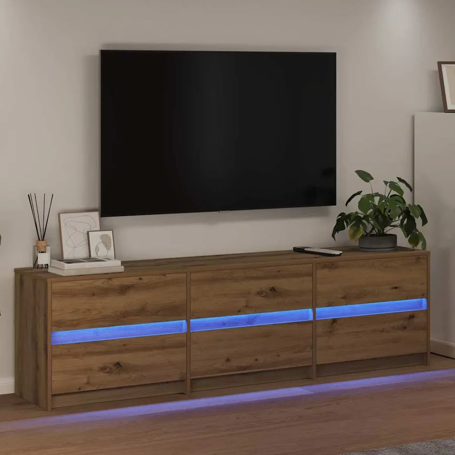 Unites TV 2 pcs Chêne artisanal Bois d'ingénierie - 5