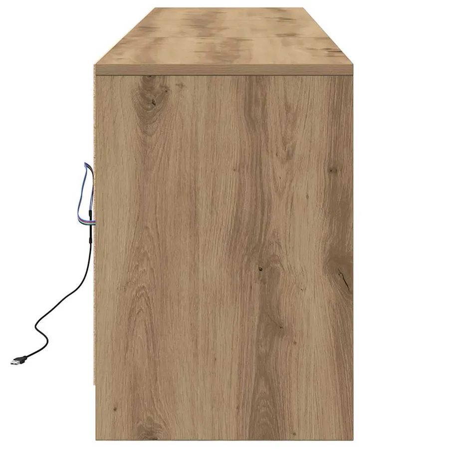 Unites TV 2 pcs Chêne artisanal Bois d'ingénierie - 9