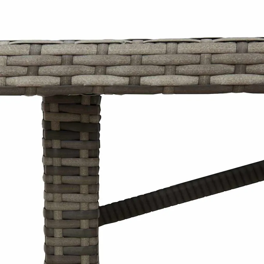 Ensemble de salle à manger pour jardin 7 pcs Gris polyrotin - 12