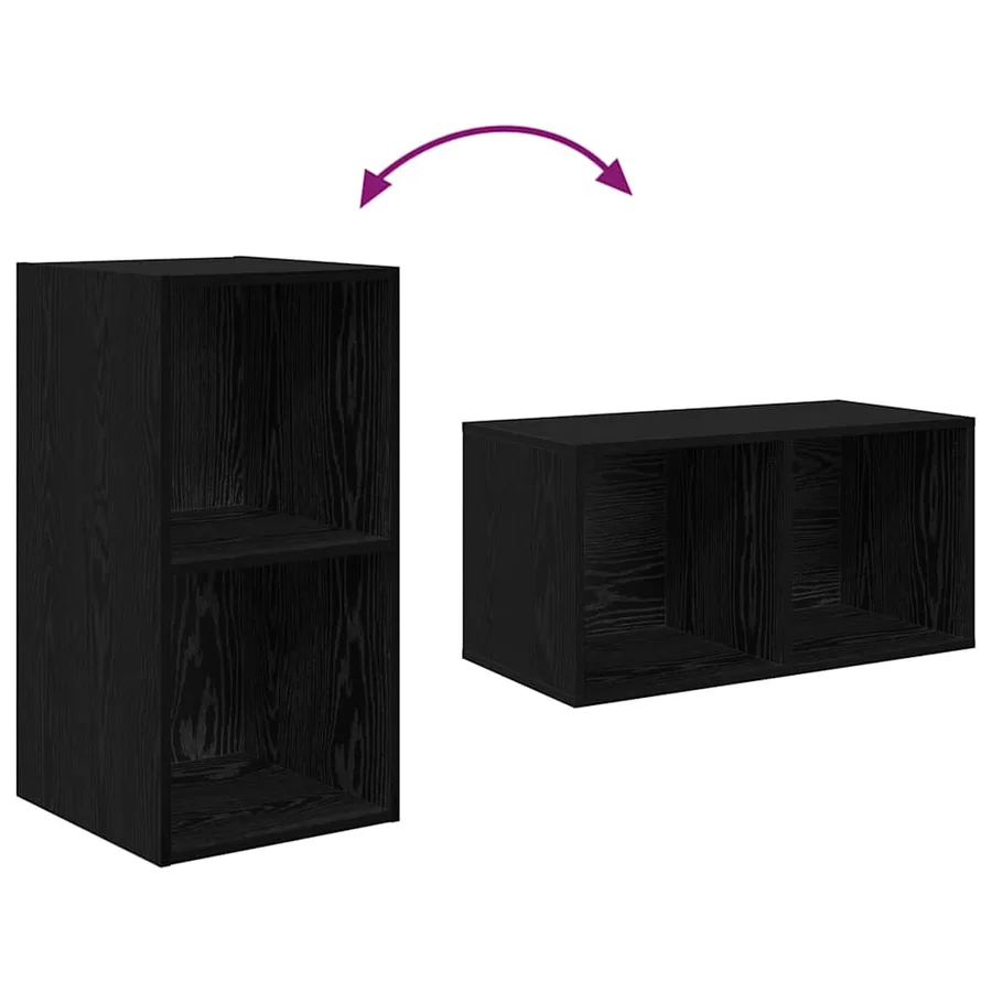 Ensemble meuble TV Chêne noir 37 x 37 x 72 cm Bois d'ingénierie - 12