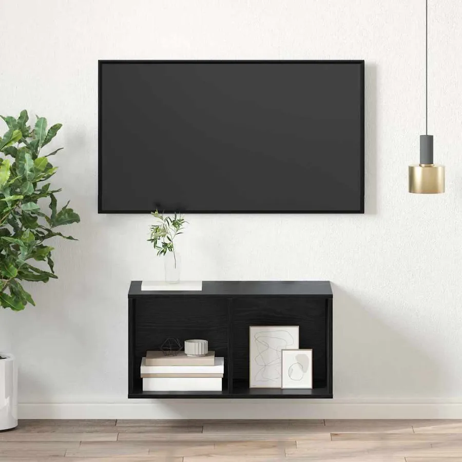 Ensemble meuble TV Chêne noir 37 x 37 x 72 cm Bois d'ingénierie - 4