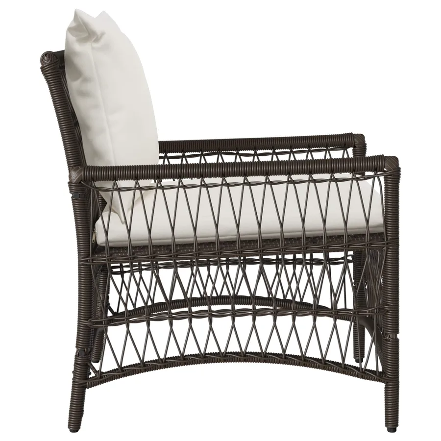 Chaise de jardin avec coussin Marron 73 x 61 x 77 cm polyrotin - 3