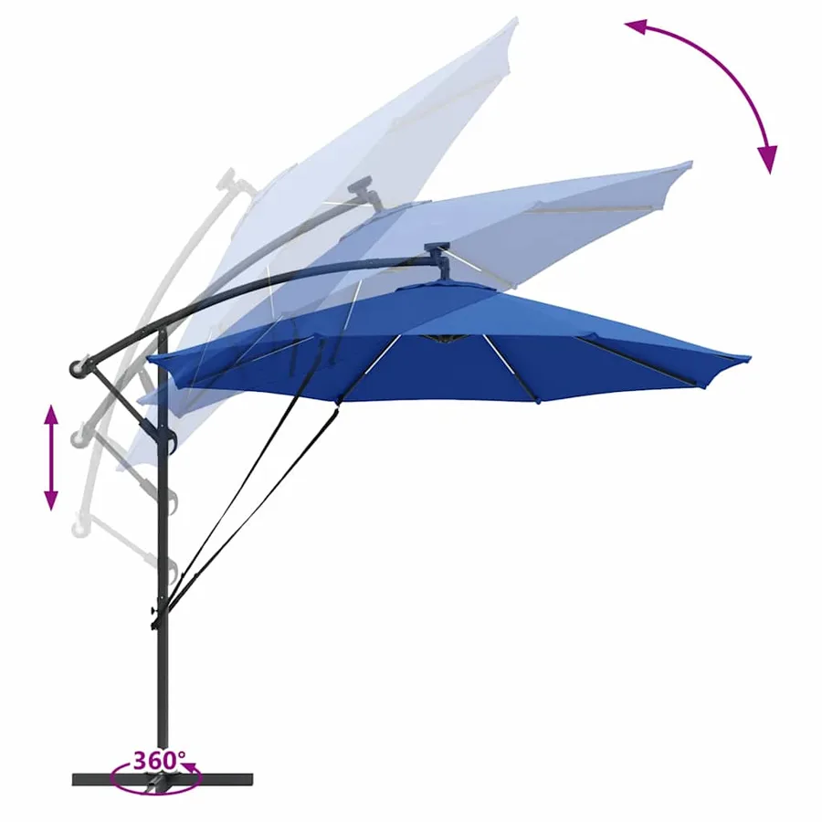 Parasol 294 x 294 x 248 cm Polyester et Aluminium Azur - 13