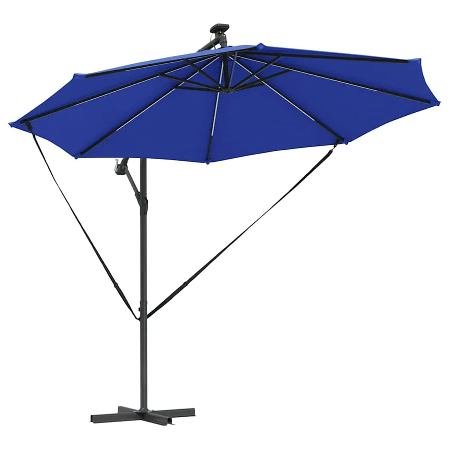 Parasol 294 x 294 x 248 cm Polyester et Aluminium Azur - 5