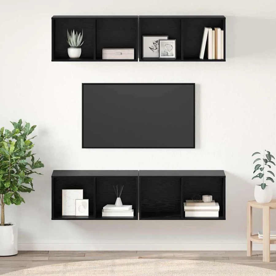 Ensemble meuble TV 4 pcs Chêne noir 37 x 37 x 72 cm