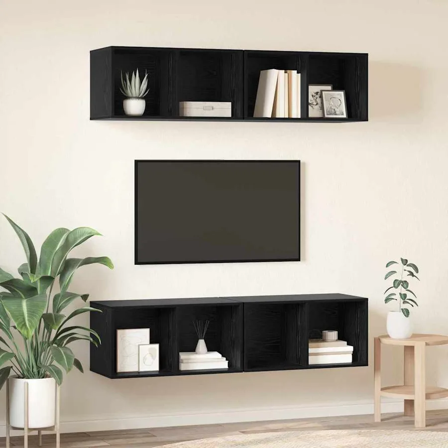 Ensemble meuble TV 4 pcs Chêne noir 37 x 37 x 72 cm - 4