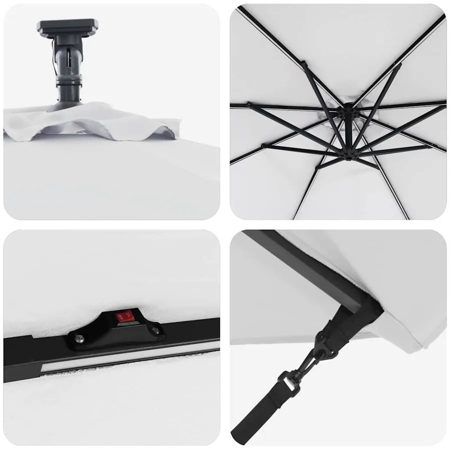 Parasol Sable 294 x 294 x 248 cm Polyester et Aluminium - 9
