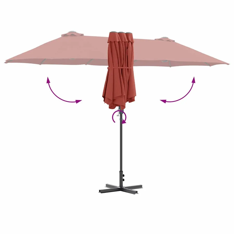 Parasol de jardin Terre cuite 370 x 197 x 239 cm - 10