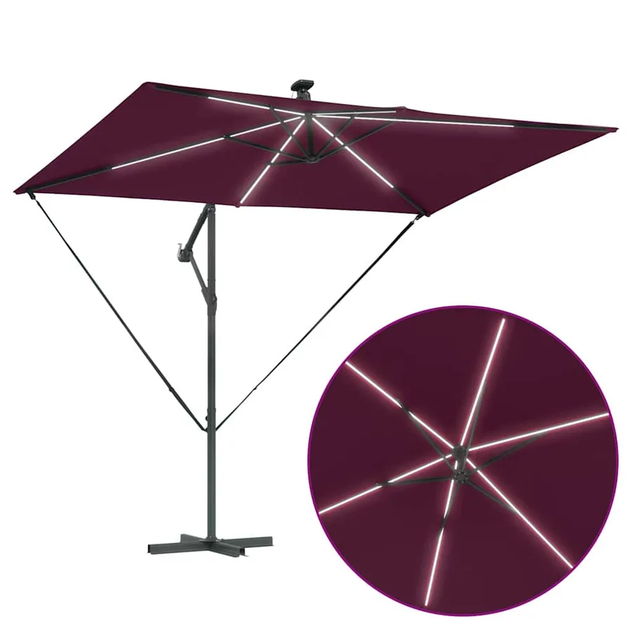Parasol Bordeaux 294 x 200 x 270 cm Polyester et Aluminium - 12