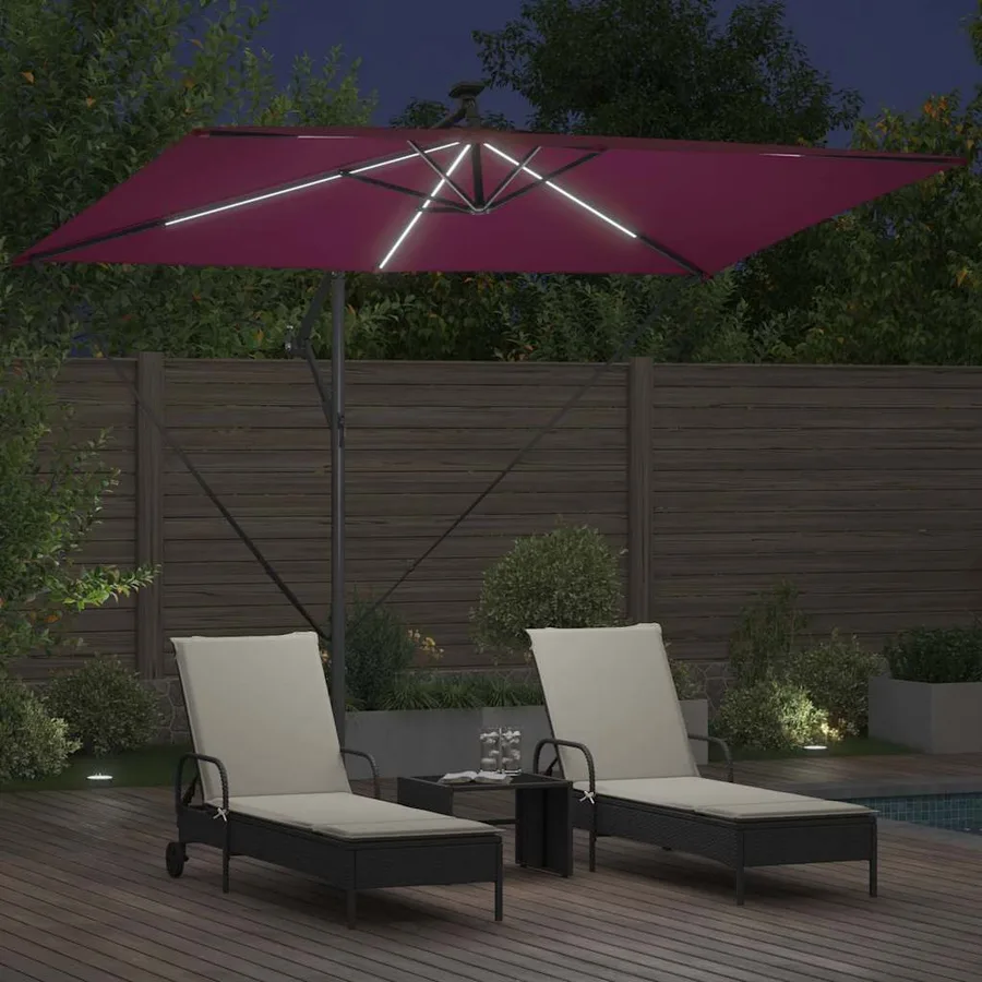 Parasol Bordeaux 294 x 200 x 270 cm Polyester et Aluminium - 4