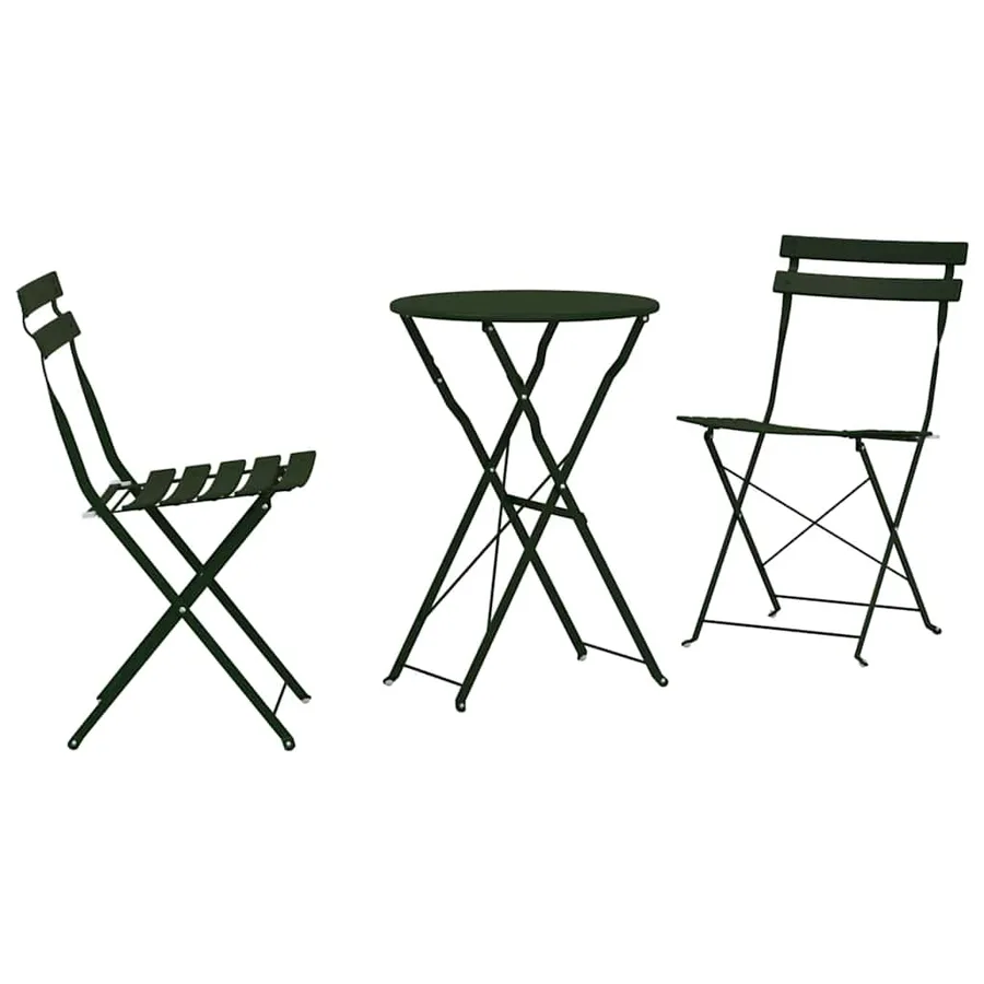 Ensemble bistro pliant 3 pcs Foret Acier - 2
