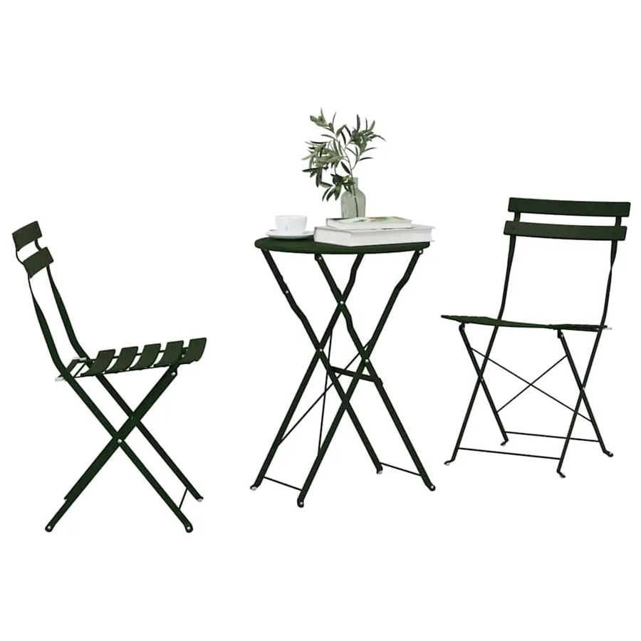 Ensemble bistro pliant 3 pcs Foret Acier - 3