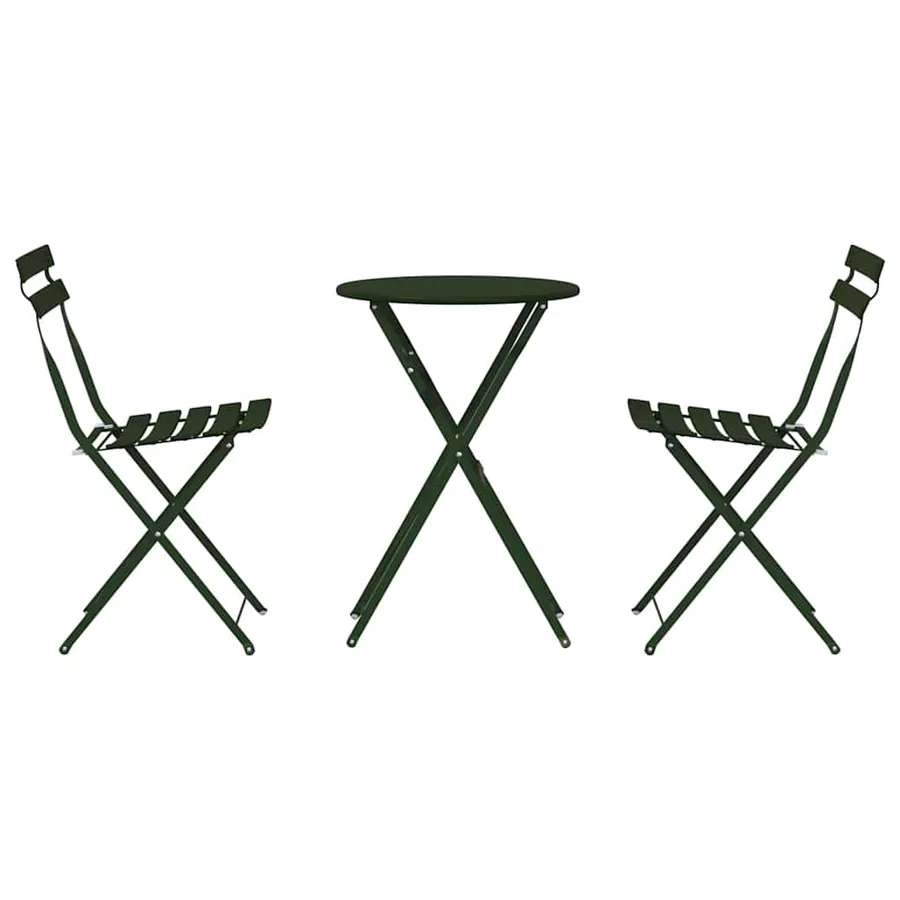 Ensemble bistro pliant 3 pcs Foret Acier - 7