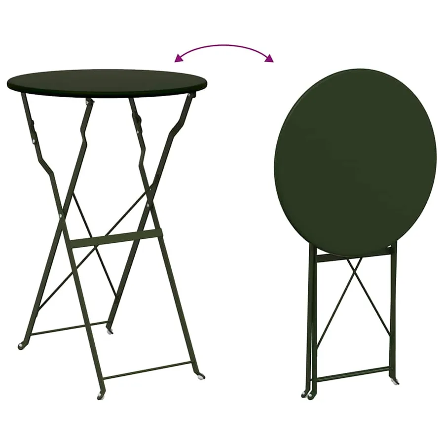 Ensemble bistro pliant 3 pcs Foret Acier - 8