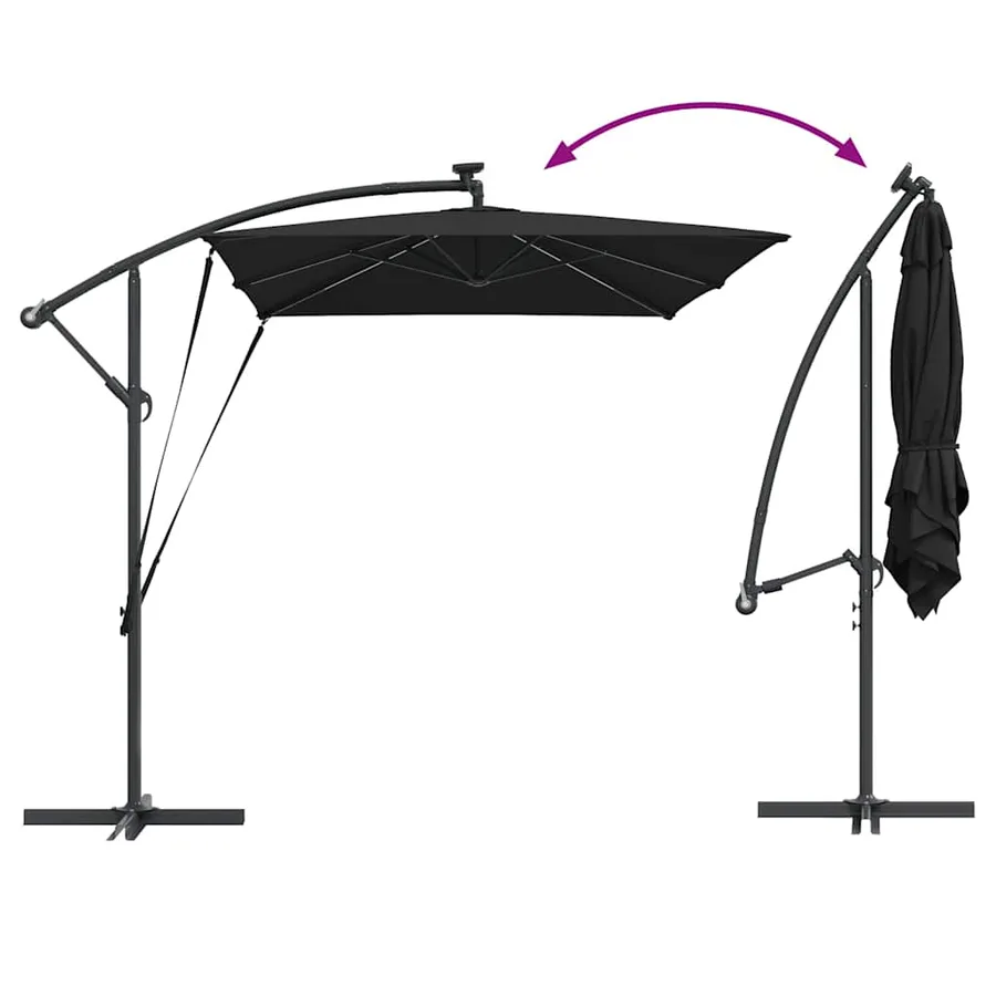 Parasol Noir 294 x 200 x 270 cm Polyester et Aluminium - 14