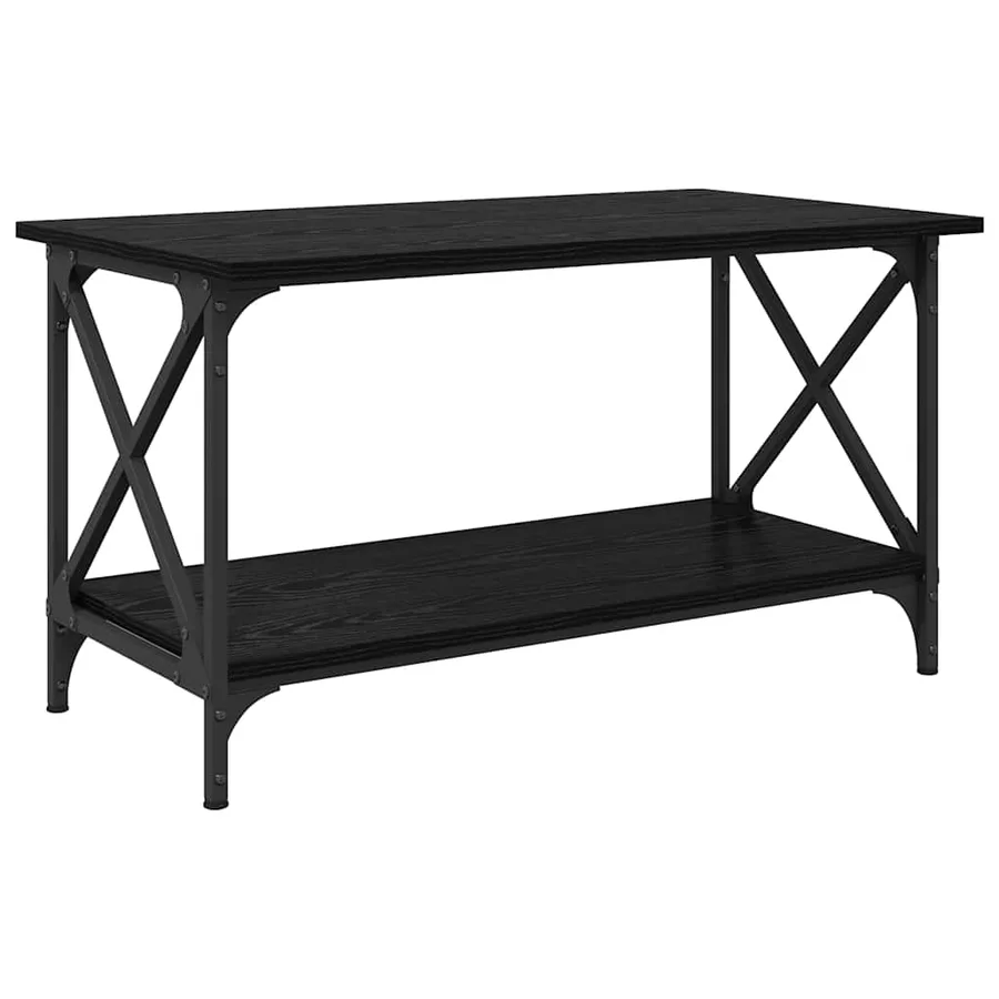 Table basse Chêne noir 80 x 45 x 45.5 cm Bois d'ingénierie - 2