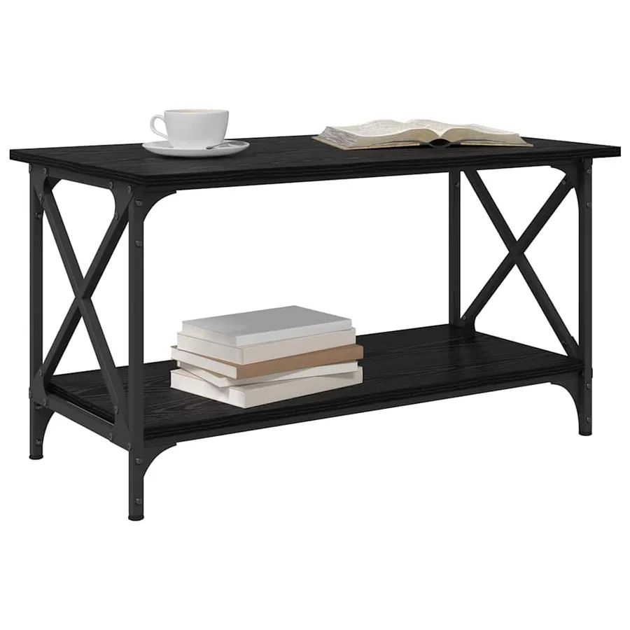 Table basse Chêne noir 80 x 45 x 45.5 cm Bois d'ingénierie - 3