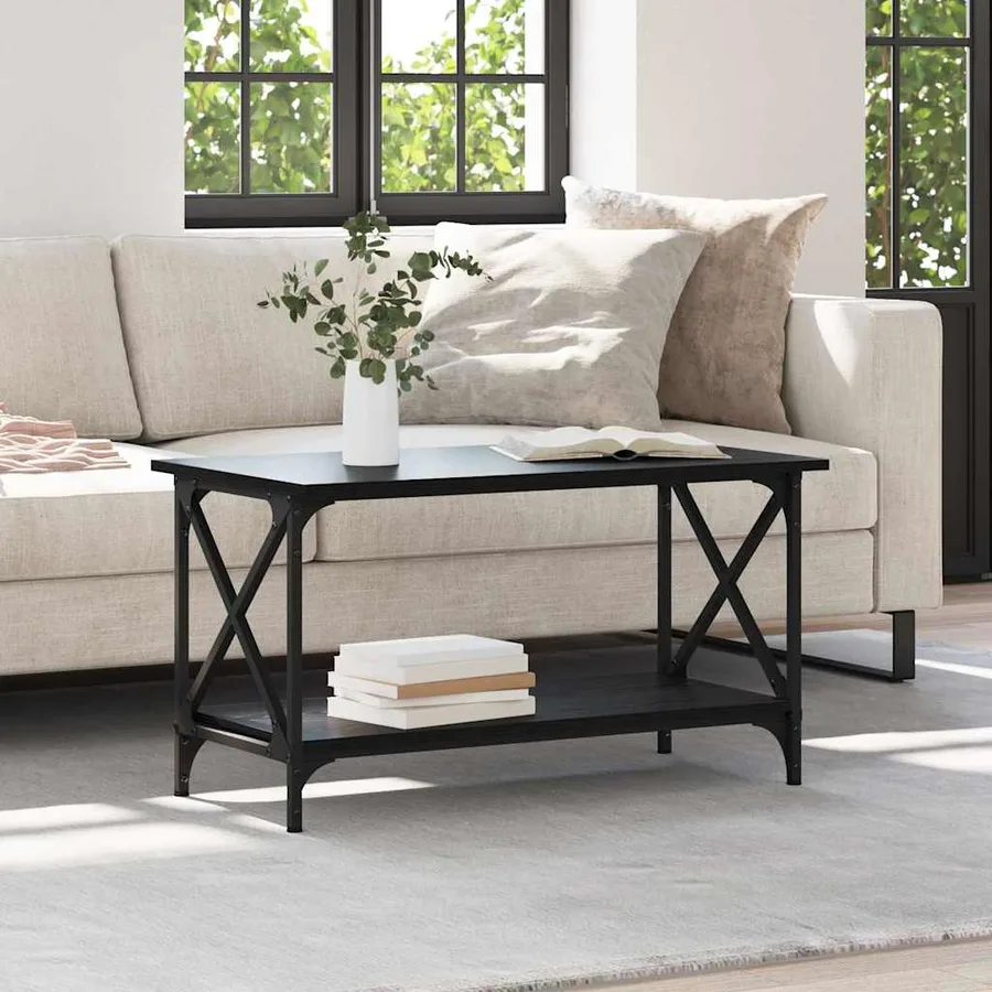 Table basse Chêne noir 80 x 45 x 45.5 cm Bois d'ingénierie - 4