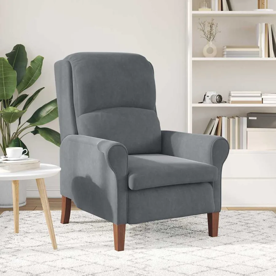 fauteuil Gris foncé Velours - 3