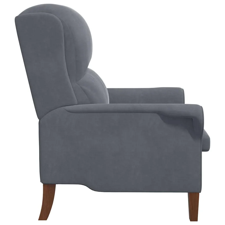 fauteuil Gris foncé Velours - 5